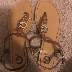 guess brown sandals